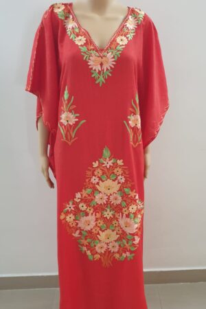 Light Rose Red Long Kaftan