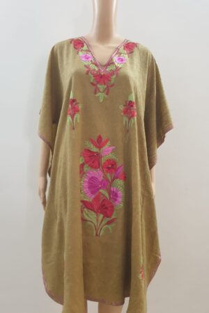 Aari Embroidered Golden Kaftan