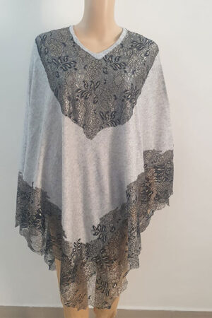 Lace Work Knitted Poncho