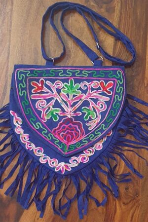 Velvet Aari Work Sling Purse