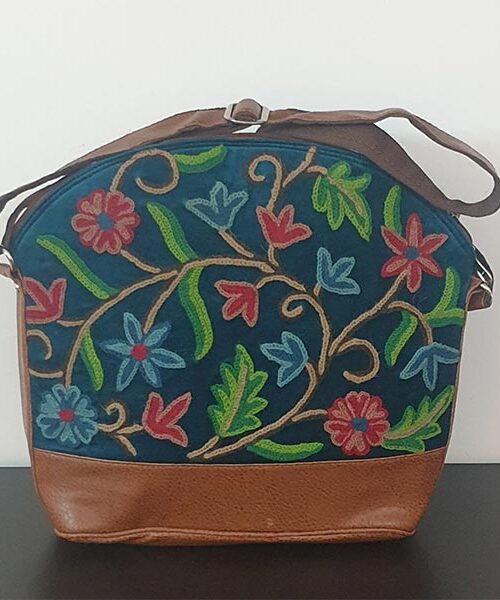 Peacock Green Hand Embroidered Handbag