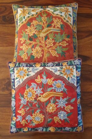 Handmade Bird Design Cushion Covers(Set of 2)