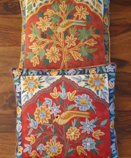 Handmade Bird Design Cushion Covers(Set of 2)