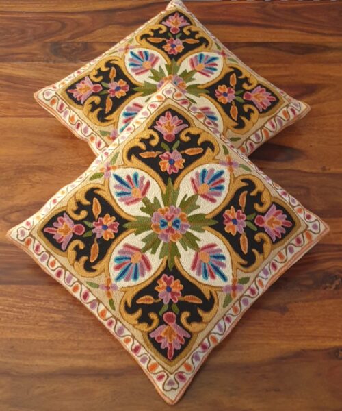 Handmade Leaf Design Cushion Covers(Set of 2)