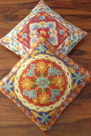 Assorted Handmade Flower Design Cushion Covers(Set of 2)