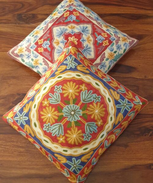 Assorted Handmade Flower Design Cushion Covers(Set of 2)