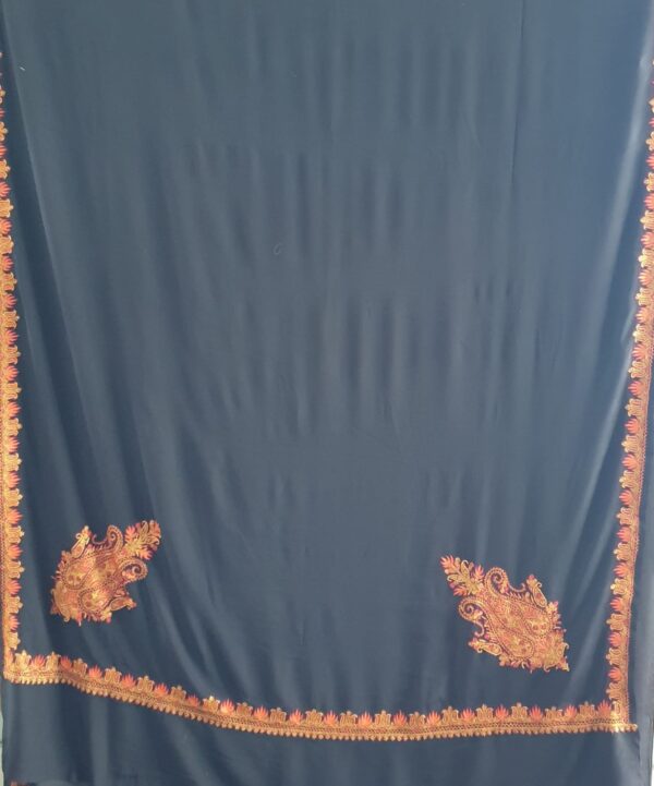 Black Hand Sozni Work Saree - Image 2