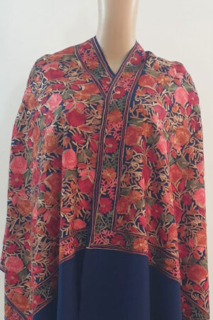 Navy Blue Stole With Aari Embroidery