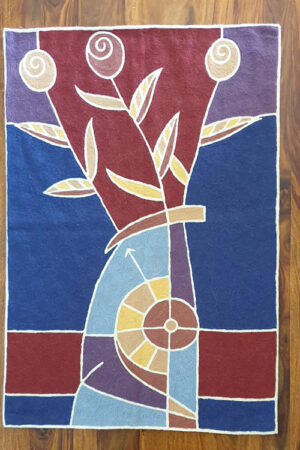 Handmade Chainstitch Multicolour Rug