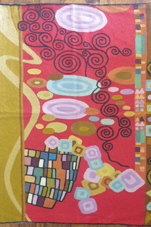 Multicolour Handmade Abstract Chainstitch Rug