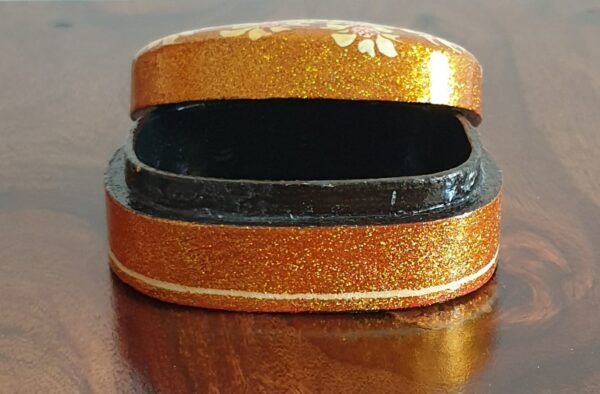 Golden Oval Paper Mache Box - Image 3