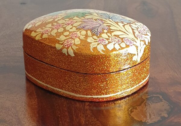 Golden Oval Paper Mache Box - Image 2
