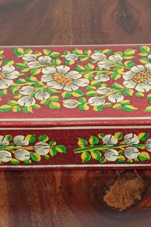 Dark Red Paper Mache Rectangular Box