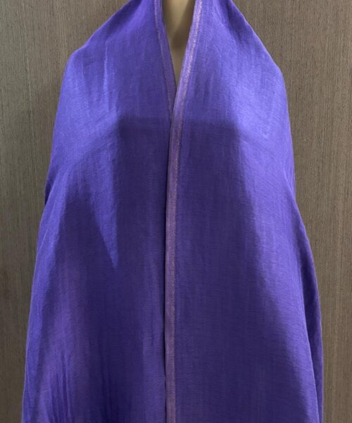 Purple Zari Reversible Stole