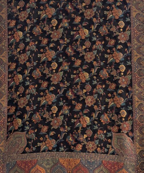 Black Pure Silk Kani Dupatta