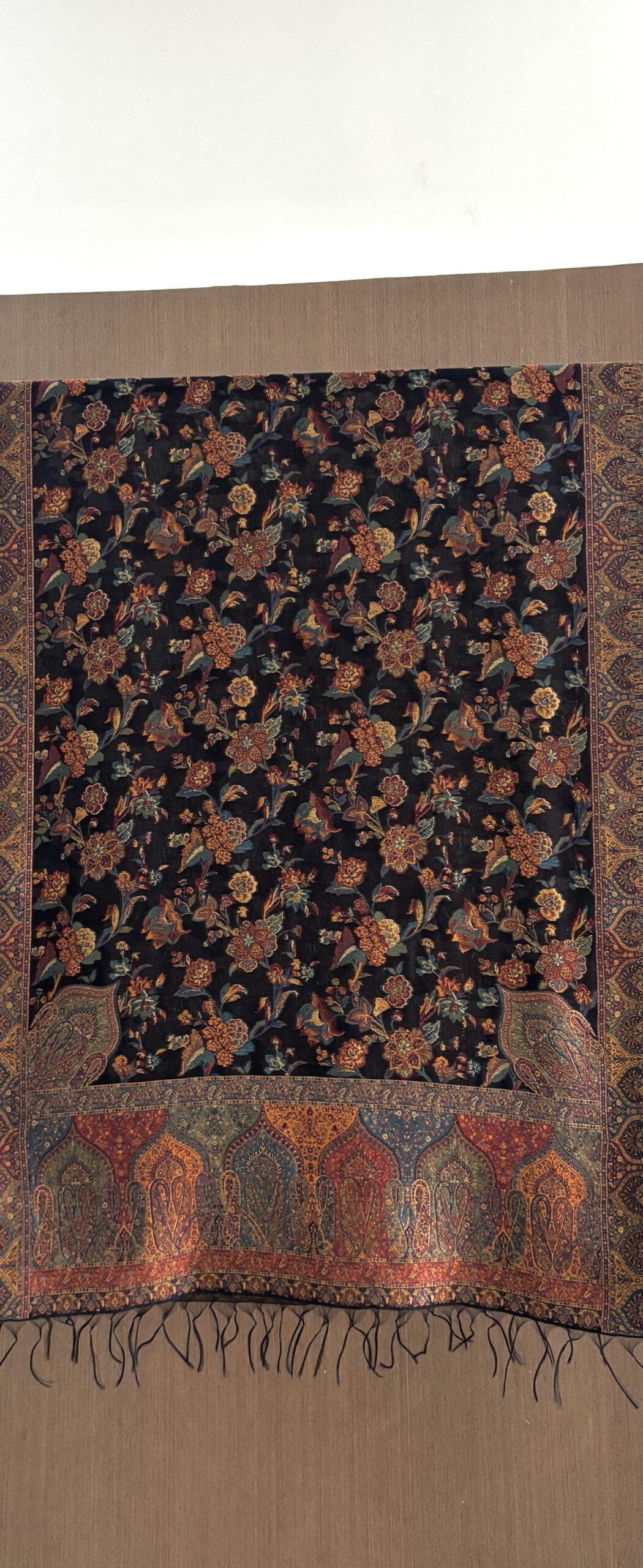 Black Pure Silk Kani Dupatta