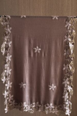 Flower Lace Brown Stole