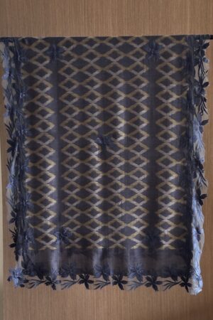 Ikkat Pure Wool Lace Stole